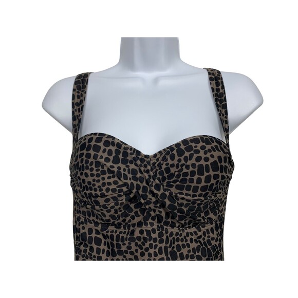 Shore Shapes Womens size 8 Brown Print Slimming One Piece Swimsuit Built in Bra - Picture 3 of 8